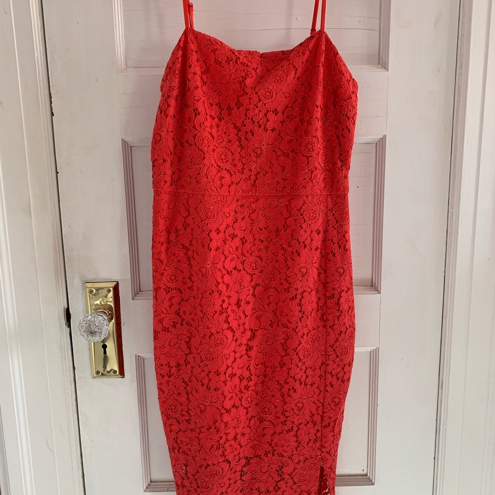 Red/orange lace dress